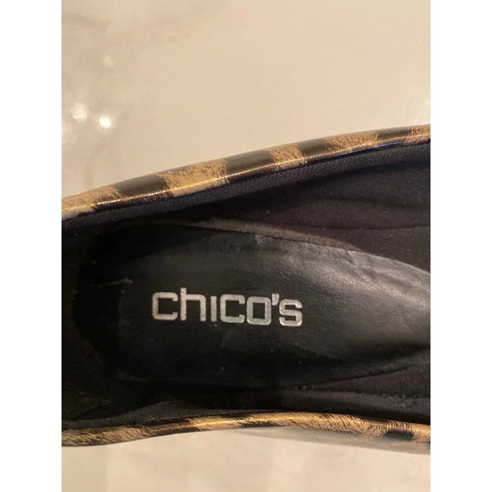 New Chico’s‎ Shoes Cheetah Print Flats Size 9 Faux Patent Leather Animal Print